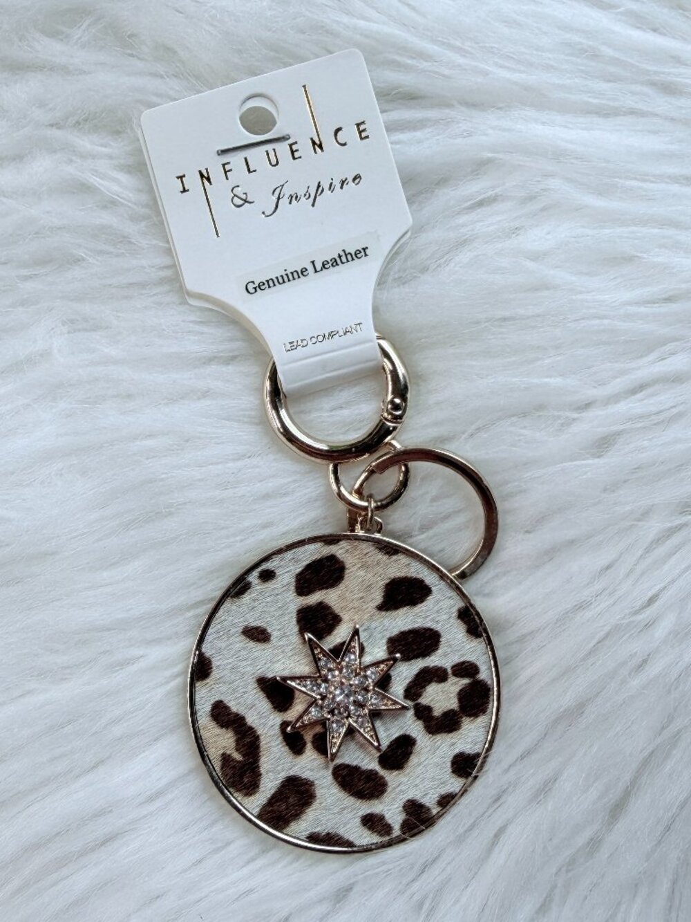 Calf Hair Leather Keychain — 2”